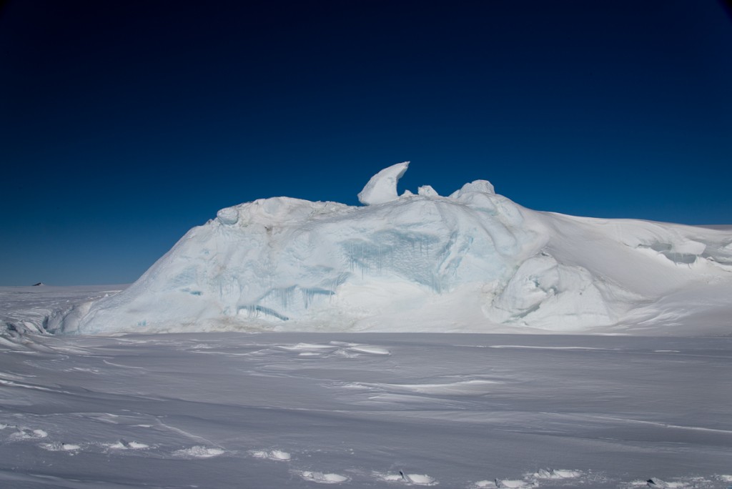 Iceberg stuck in sea ice